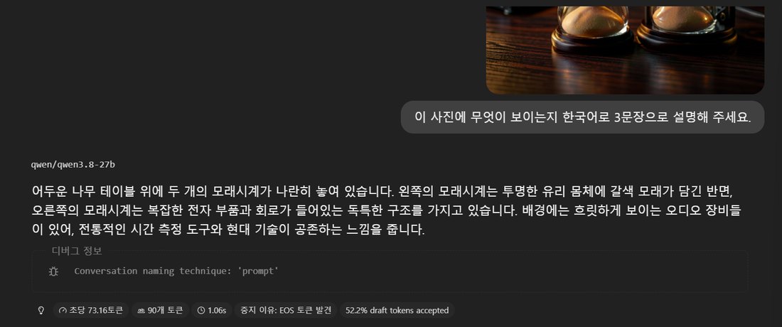 lmstudio-community 파일이 모래시계 사진을 설명한 답