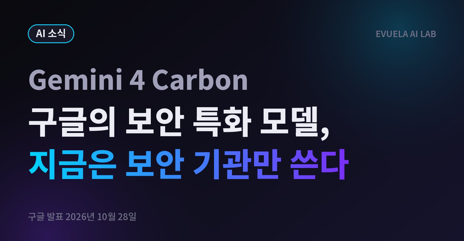 구글 Gemini 4 Carbon은 누가 쓸 수 있을까, 취약점 찾기 88.2%지만 지금은 보안 기관만 쓴다