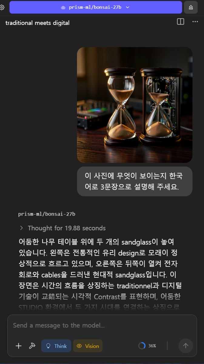 모래시계 사진을 설명하는 Bonsai 27B