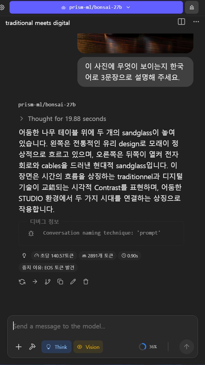 Bonsai 27B 이미지 설명 답변 통계