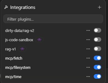 LM Studio Integrations 에서 MCP 서버 켜기
