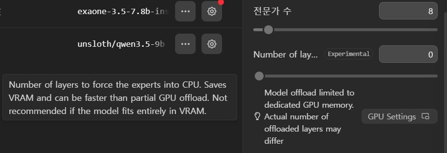 익스퍼트를 CPU로 보내는 설정의 설명