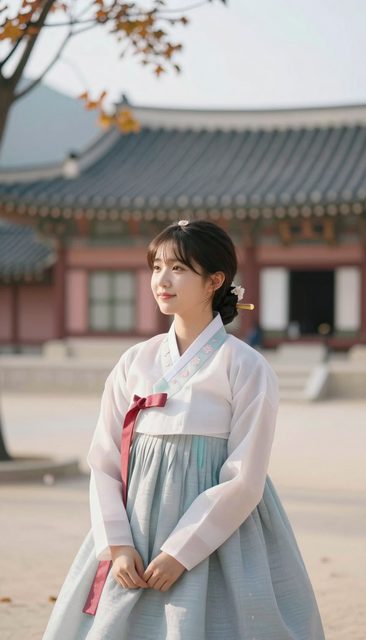 가을 궁궐의 한복 인물 — Z-Image Turbo로 만든 이미지